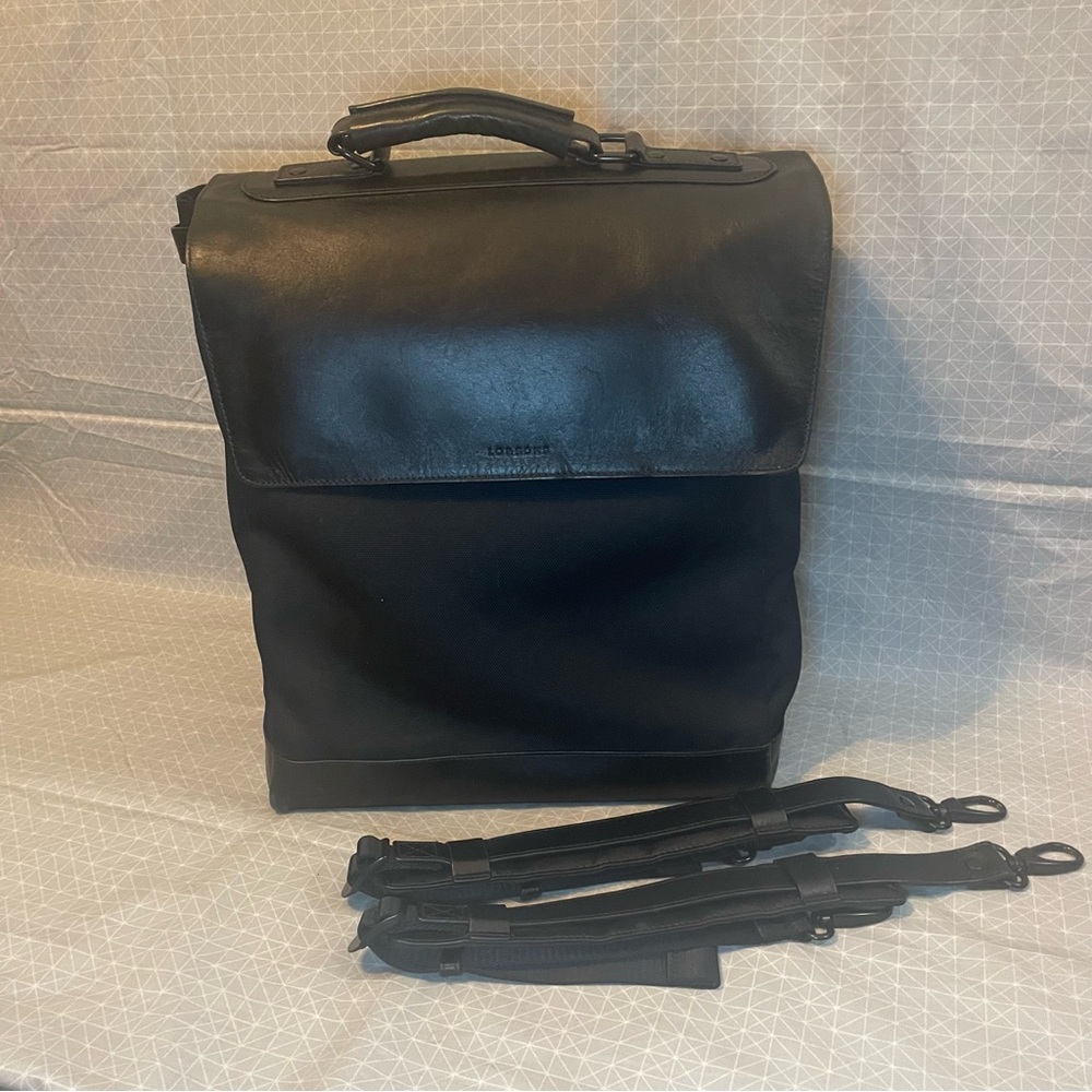 Lo & Sons Prospect Convertible Backpack Black Leather